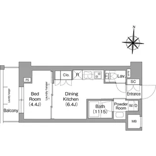 ウエリスアーバン住吉EAST【3階】の間取り