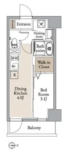 グランカーサ住吉Ⅱ【0404号室】の間取り