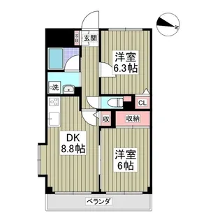 ドミール・コンフォール親水公園【4階】の間取り