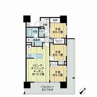 ルフォン入谷ザ・レジデンス【12階】の間取り