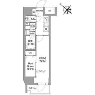 コンフォリア・リヴ茅場町【9階】の間取り