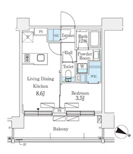 シーズンフラッツ町屋【4階】の間取り