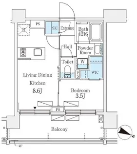 シーズンフラッツ町屋【6階】の間取り