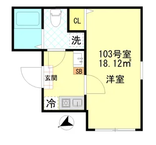 ボンボニエール一之江【1階】の間取り