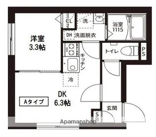 レピュア菊川駅前レジデンス【3階】の間取り