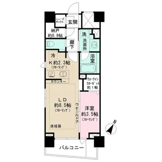 クレヴィア日本橋【6階】の間取り