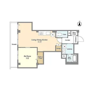 ORME COURT KINSHICHO【6階】の間取り