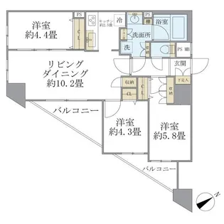 ロアール茅場町【10階】の間取り