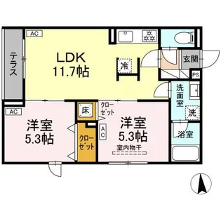 セレスティア荒川N【1階】の間取り