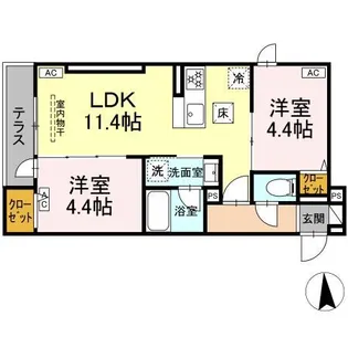 セレスティア荒川N【1階】の間取り