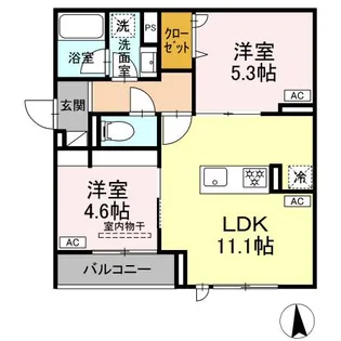 セレスティア荒川N【2階】の間取り