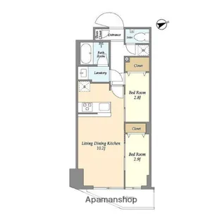 アルファコート亀戸2【1階】の間取り