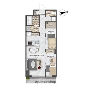 アルファコート亀戸2【3階】の間取り