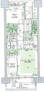 HARUMIFLAG PARKVILLAGE C棟【17階】の間取り