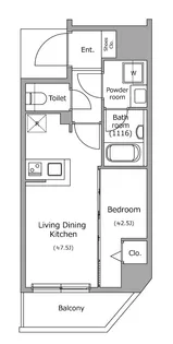 BRICK RESIDENCE 築地明石町【2階】の間取り