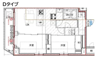 ESーGRANDE大島ガーデンテラス【7階】の間取り