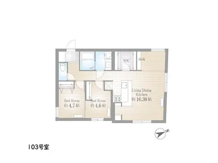 サクラスプリング月島リバーサイド【-1階】の間取り