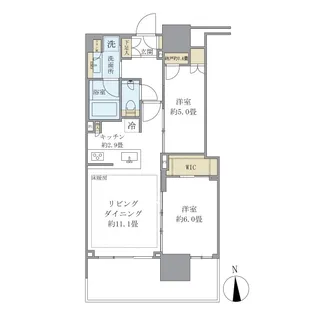 グランドシティタワー月島【6階】の間取り