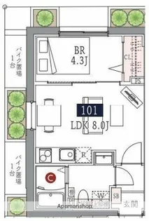 ベルシードステアー両国【1階】の間取り