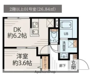 CASA LUXE大島【4階】の間取り