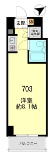 クラウン築地【7階】の間取り