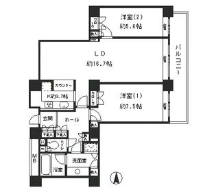 リバーポイントタワー【33階】の間取り