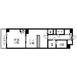 1DKの間取り画像