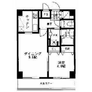 レジディア文京本郷Ⅱ【8階】の間取り