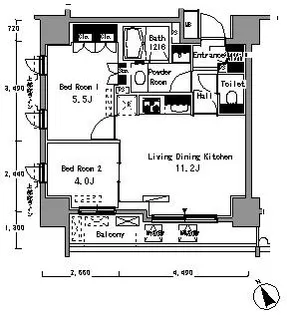 パークアクシス浅草橋【2階】の間取り