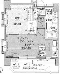 ビクトリアハイム早稲田【9階】の間取り