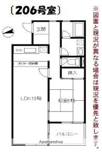 ピエタテール富士見【206号室】の間取り