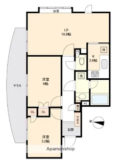 ムサシノコート早稲田【1階】の間取り