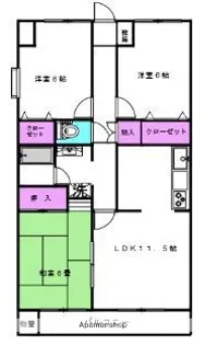 シェルセントラルビレッジⅠ【3階】の間取り