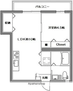 グレイシャス南台【203号室】の間取り