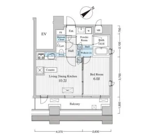 東京都港区赤坂4丁目【マンション】の間取り