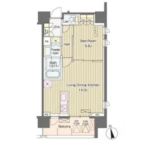 ヴェルデコート西新宿【5階】の間取り