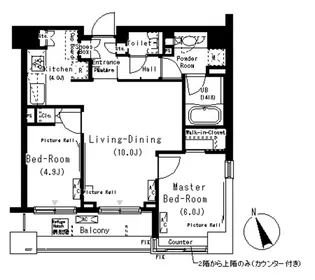 パークキューブ代々木富ヶ谷【6階】の間取り
