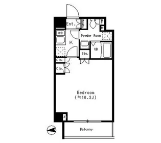 パークキューブ四谷三丁目【10階】の間取り
