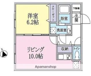 クラージュ中野【1階】の間取り
