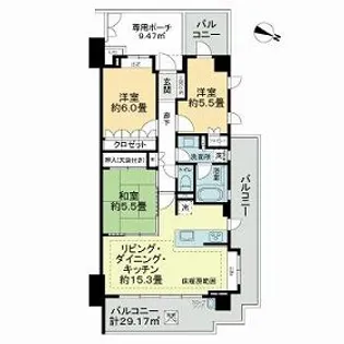 ライオンズ志村坂上レジデンス【3階】の間取り