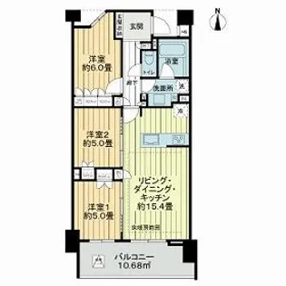 ライオンズ練馬レジデンス【0408号室】の間取り