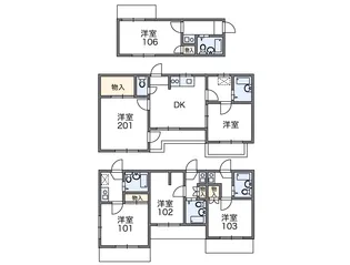 レオパレスシェモアⅡ【2階】の間取り