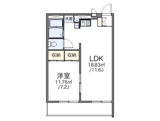 レオパレスエスタ【1階】の間取り