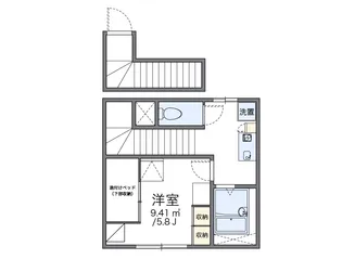 レオパレスライブリィスターⅡ【2階】の間取り