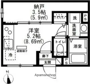 PERSIMMON HOUSE【301号室】の間取り