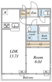 サンローヤル【1階】の間取り