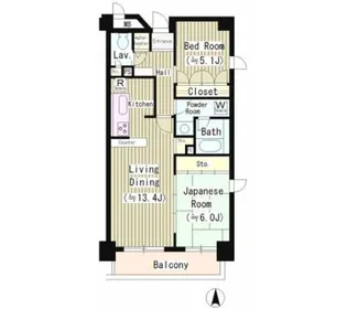 アミ浜田山【1階】の間取り