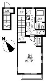 メゾン エクリュ【201号室号室】の間取り
