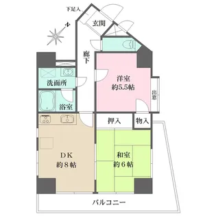 パールモア新井堂【8階】の間取り