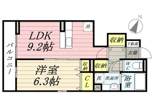 プレジオ志村【1階】の間取り